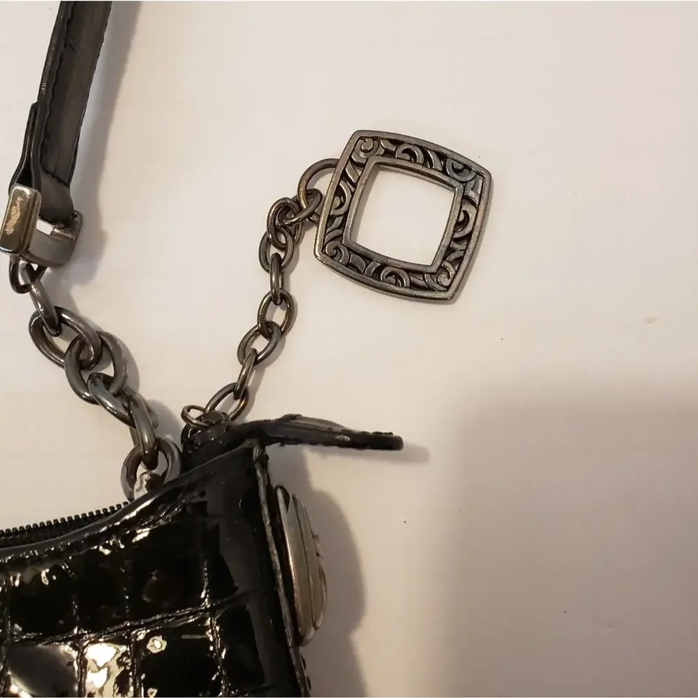 Brighton Black Alligator Leather Shoulder Bag